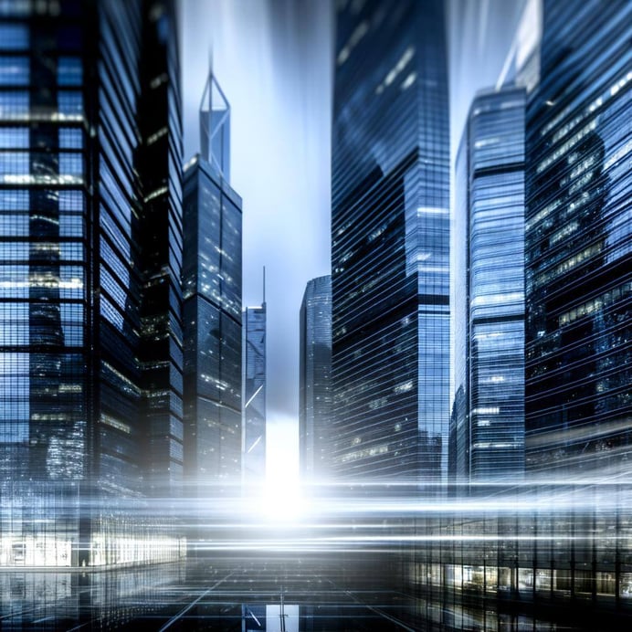 disruptive business advancement using technology, the buildings going into the sky are great, remove the people, more today than futuristic, and darke