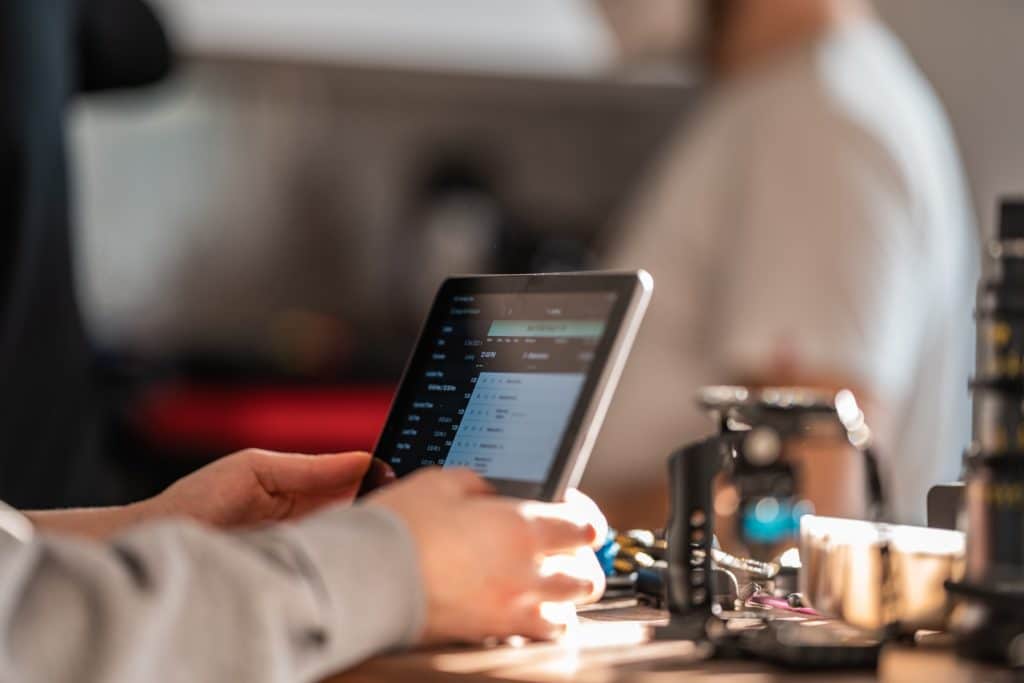 Picture of a person using a tablet