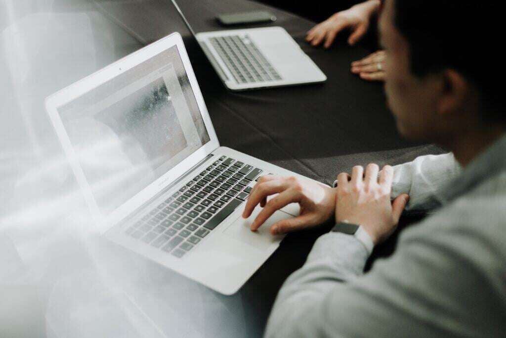 Image of a person checking his email