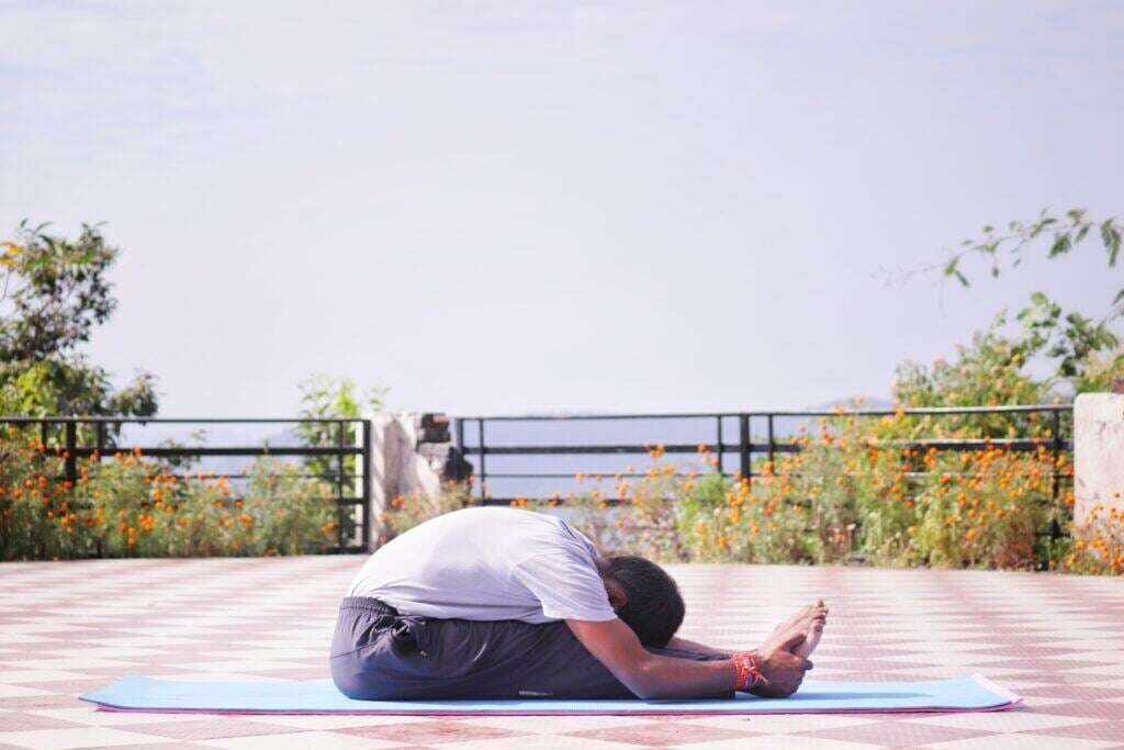 Work breaks are crucial---like this one stretching outside.