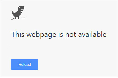 An image showing there is no internet connection. 