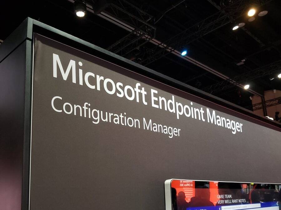 Picture shows Endpoint Manager slide at Ignite conference.