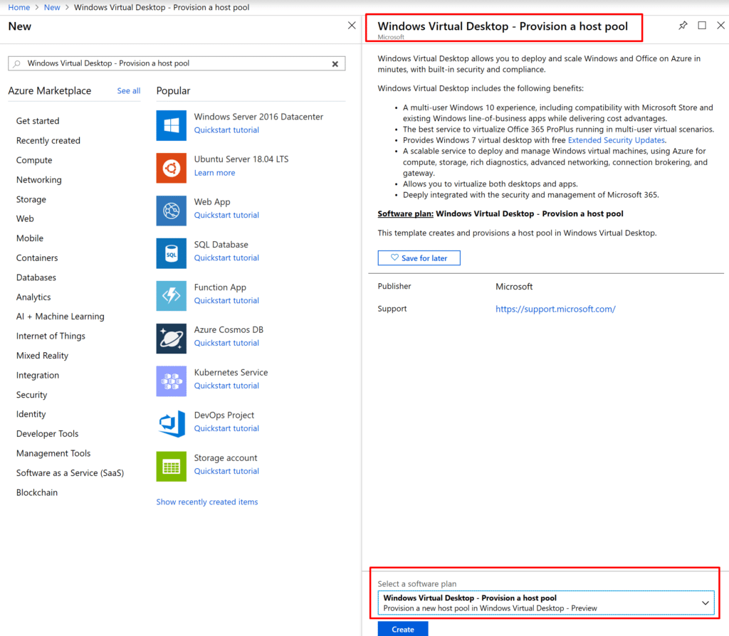 Deploy Windows Virtual Desktop from the Azure Marketplace