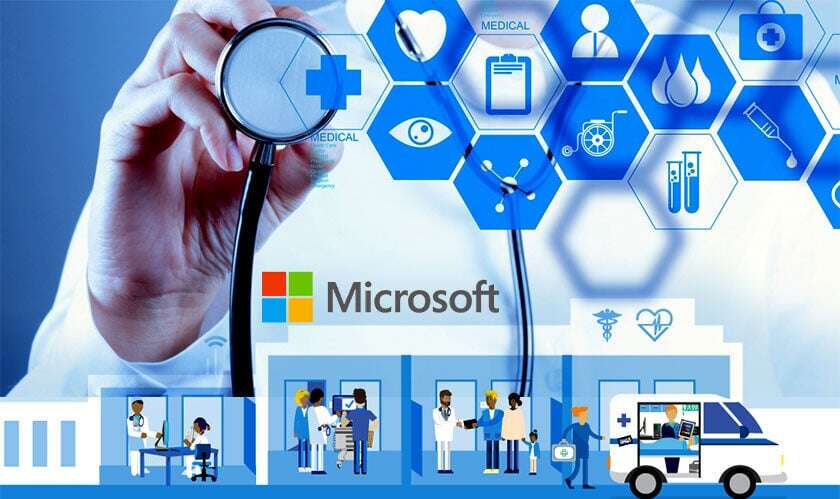 Image shows Microsoft's role in healthcare, one of the top Microsoft Build announcements.